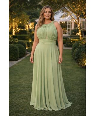 Abito da cerimonia verde, curvy - Nicoletta - Abiti tg curvy - Gogolfun.it