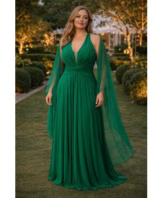 Vestito elegante verde tg curvy - Ginni - Abiti eleganti in taglie curvy - Gogolfun.it