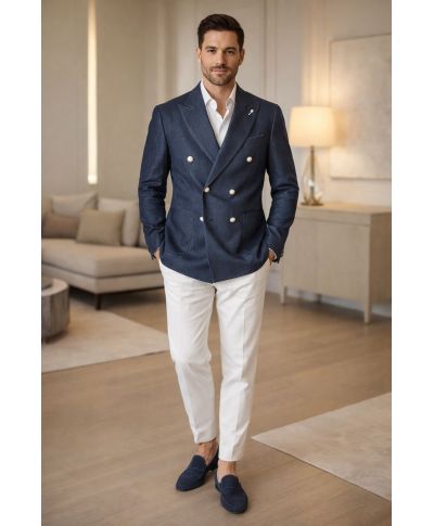 Giacca doppiopetto in denim - Nathaniel - Abbigliamento uomo online - Gogolfun.it