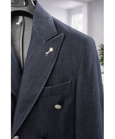 Giacca doppiopetto in denim - Nathaniel - Abbigliamento uomo online - Gogolfun.it