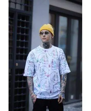 T shirt, teschio cool, over