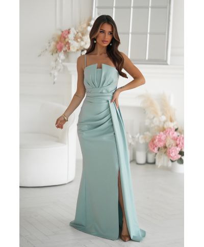 Vestito da cerimonia menta - Corsetto strutturato – Oriana