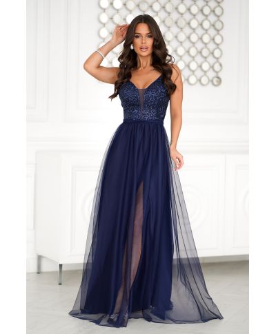 Vestito lungo elegante - Blu