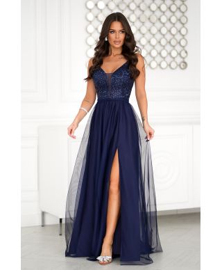 Vestito lungo elegante - Blu