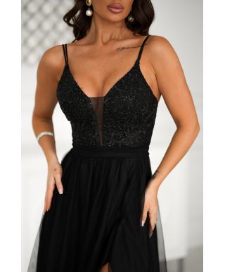 Abito da donna elegante - Lungo - Corpetto - Colore nero