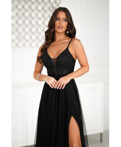 Abito da donna elegante - Lungo - Corpetto - Colore nero