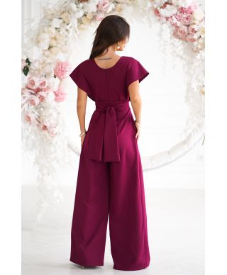 Tuta donna bordeaux con pantaloni a palazzo - Kil