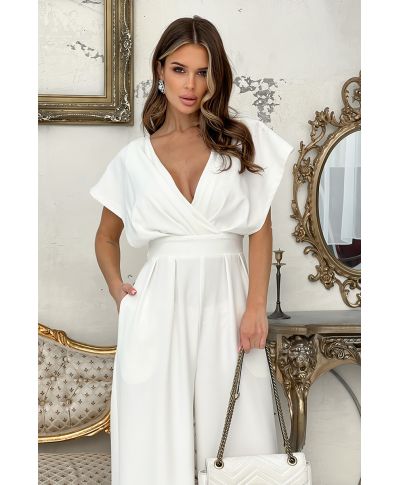 Tuta elegante - Ecrù - Pantaloni palazzo