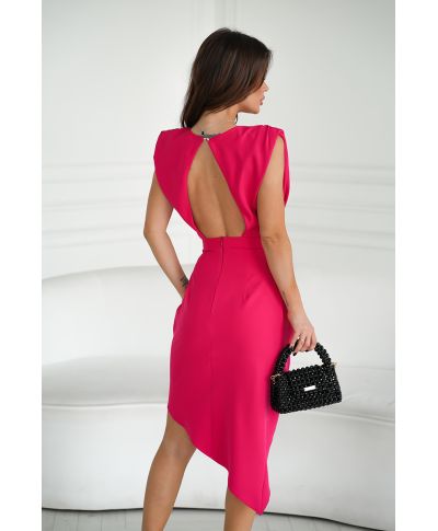 Vestito corto elegante – Colore lampone - Schiena scoperta