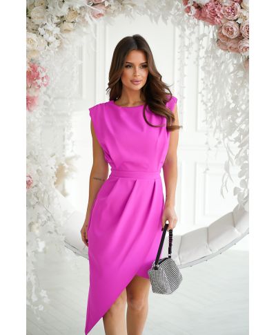 Vestito corto elegante – Colore magenta - Schiena scoperta