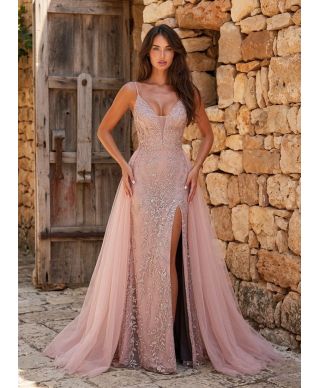 Abito a sirena con coda staccabile - Rosa - Vestiti eleganti per matrimoni e diciottesimi compleanni - Gogolfun.it