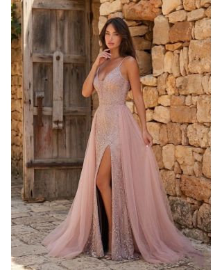 Abito a sirena con coda staccabile - Rosa - Vestiti eleganti per matrimoni e diciottesimi compleanni - Gogolfun.it