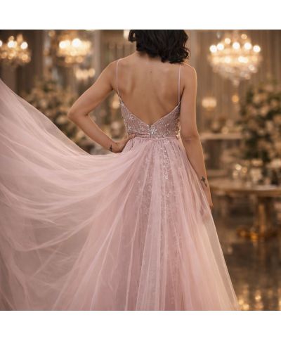 Abito a sirena con coda staccabile - Rosa - Vestiti eleganti per matrimoni e diciottesimi compleanni - Gogolfun.it