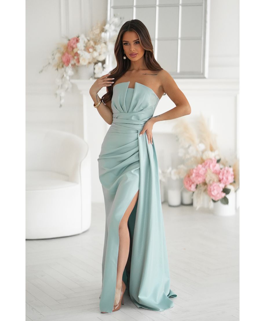 Vestito da cerimonia menta - Corsetto strutturato – Oriana