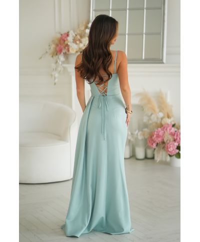 Vestito da cerimonia menta - Corsetto strutturato – Oriana