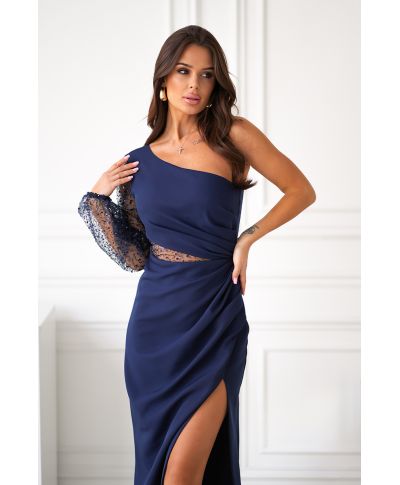 Vestito monospalla blu - Mimi