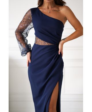 Vestito monospalla blu - Mimi