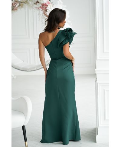 Vestito lungo elegante a sirena, verde -Fiora