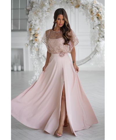 Vestito lungo elegante, avorio - Eleonora