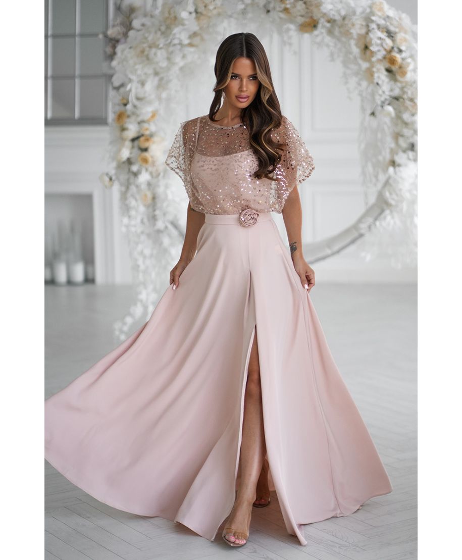 Vestito lungo elegante, avorio - Eleonora