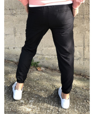 Pantaloni tuta, neri con elastico e coulisse