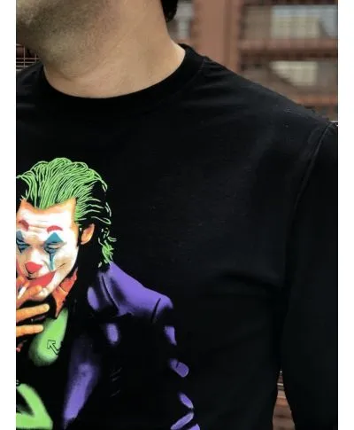 Felpa, nera manica lunga - Felpa, con Joker