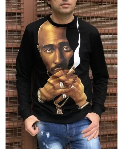 Felpa uomo, nera - 2 Pac