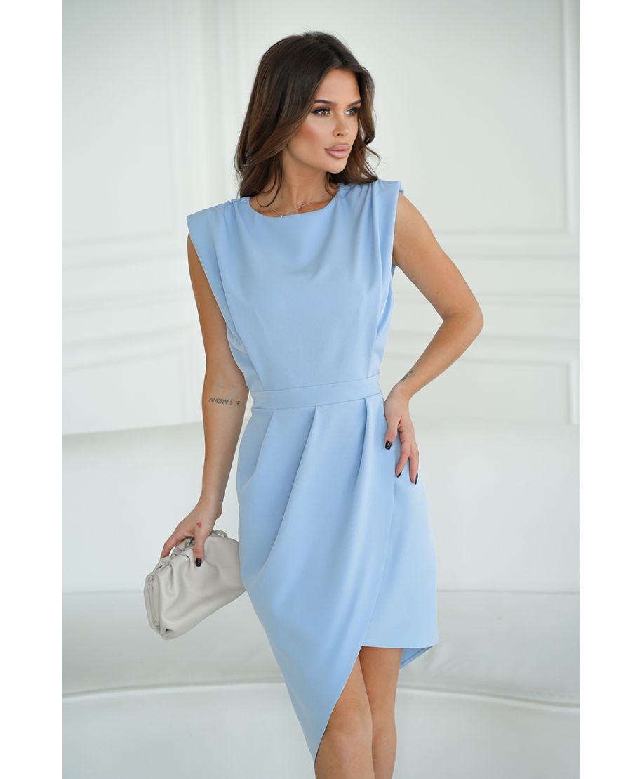 Vestito corto elegante, Azzurro - Schiena scoperta