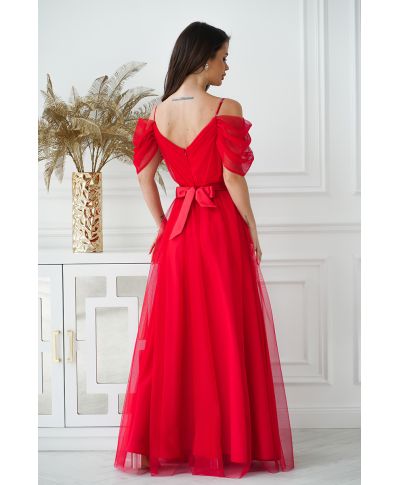Vestito lungo elegante - In tulle – Rosso