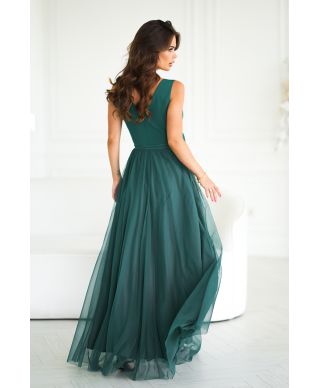 Vestito lungo verde - Gonna in tulle