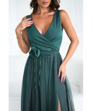 Vestito lungo verde - Gonna in tulle