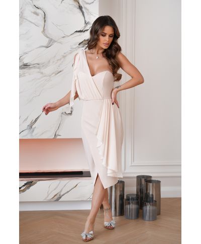 Vestito corto elegante - Tubino colore Beige