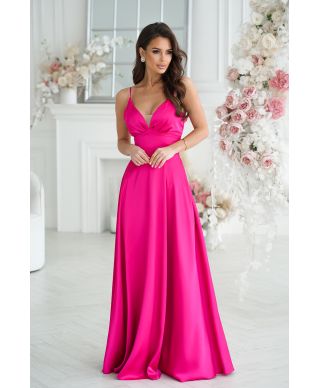 Vestito da cerimonia - In raso - Fuxia