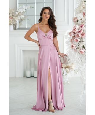 Vestito da cerimonia - In raso – Rosa antico