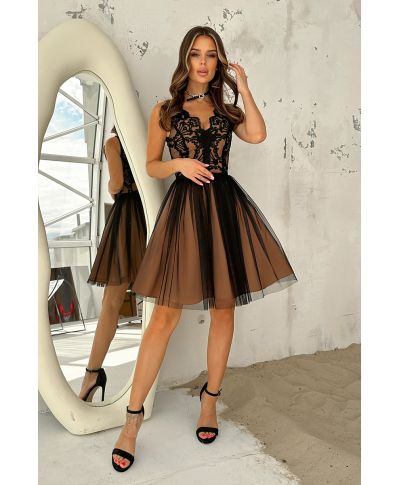 Abito corto elegante - In Tulle - Nero