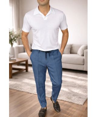 Polo bianca in tencel - Paul Miranda