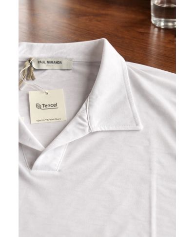 Polo bianca in tencel - Paul Miranda