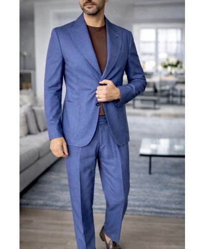 Giacca uomo in misto lino, blu avio - Paul Miranda - Giacche eleganti estive - Gogolfun.it