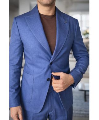 Giacca uomo in misto lino, blu avio - Paul Miranda - Giacche eleganti estive - Gogolfun.it