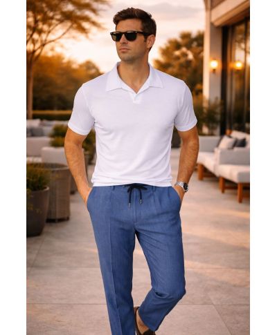 Polo bianca in tencel - Paul Miranda