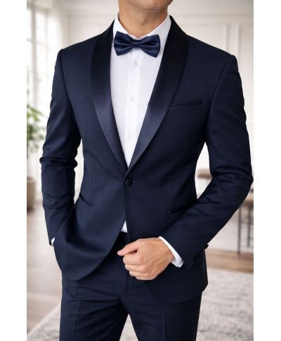 Smoking blu mixabile - Aurelio - Cerimonia taglie comode - Gogolfun.it