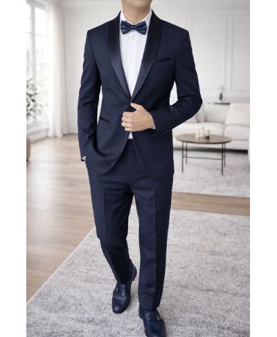 Smoking blu mixabile - Aurelio - Cerimonia taglie comode - Gogolfun.it