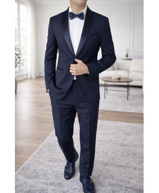 Smoking blu mixabile - Aurelio - Cerimonia taglie comode - Gogolfun.it