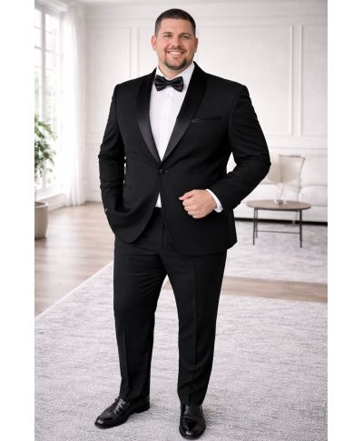 Smoking nero mixabile - Aurelio - Abiti da cerimonia in taglie comode - Gogolfun.it