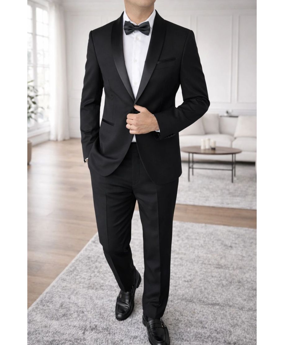 Smoking nero mixabile - Aurelio - Abiti da cerimonia in taglie comode - Gogolfun.it
