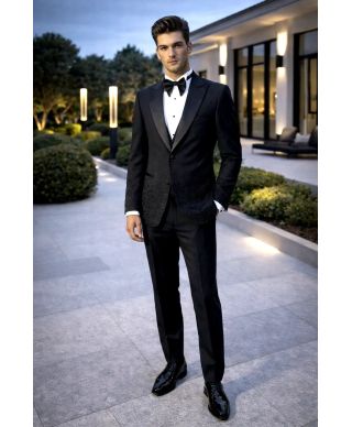 Smoking uomo Brillantinato nero - Modello Los Angeles - Smoking diciottesimo, particolari - Gogolfun.it