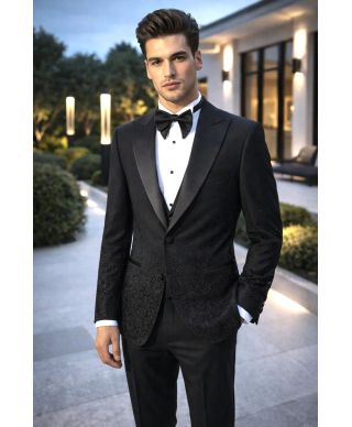 Smoking uomo Brillantinato nero - Modello Los Angeles - Smoking diciottesimo, particolari - Gogolfun.it