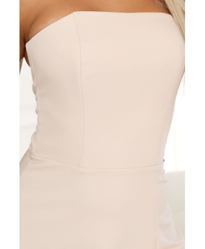 Abito maxi nude - Schiena allacciata e design corsetto – Vestito elegante - Elara - gogolfun.it