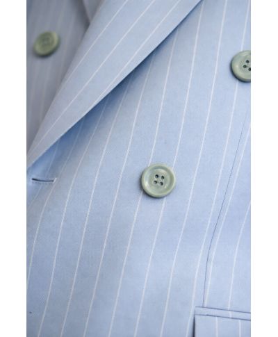 Abito uomo doppiopetto gessato, azzurro - Boris - ABiti eleganti uomo - Gogolfun.it