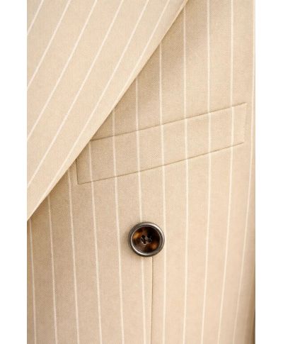 Abito uomo doppiopetto gessato beige - Boris - Abiti uomo eleganti - Gogolfun.it